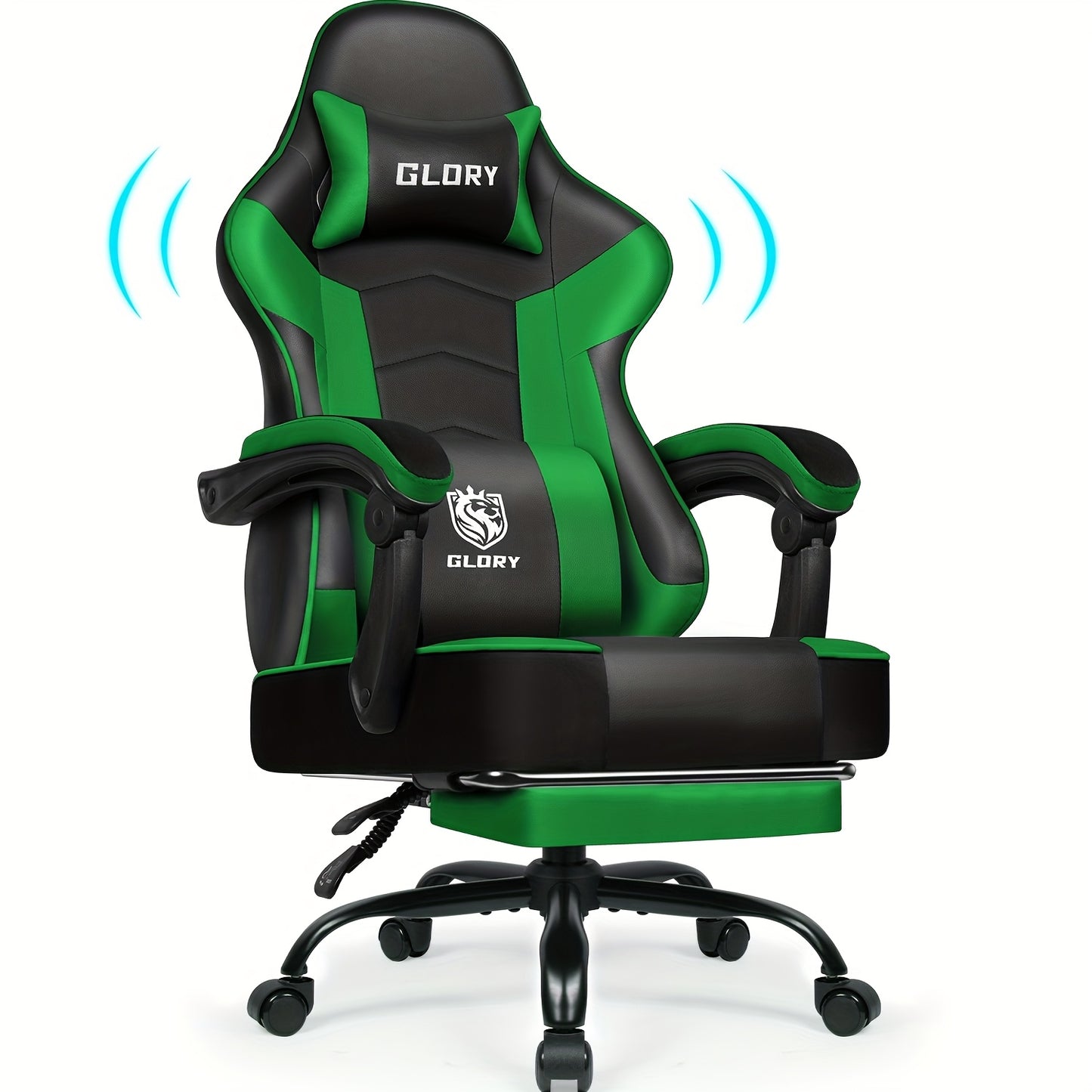 Carroltt Gaming Chair, Gaming Armchair Ergonomic Gamer Chair With Footrest, Headrest Lumbar Cushion, Upholstered Gaming Chair, Swivel Chair, Gaming Chair 150 Kg