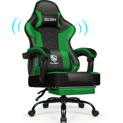 Carroltt Gaming Chair, Gaming Armchair Ergonomic Gamer Chair With Footrest, Headrest Lumbar Cushion, Upholstered Gaming Chair, Swivel Chair, Gaming Chair 150 Kg