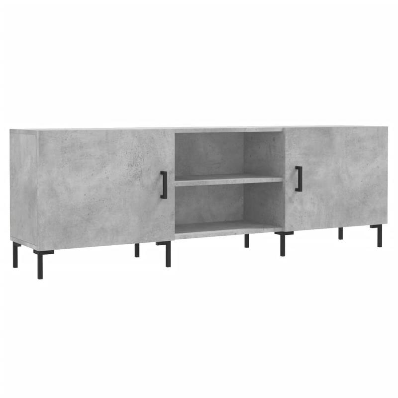 TV-meubel – Tv-kast – Tv-dressoir – Mediameubel – Tv-stand – Betongrijs – Ruimtebesparend Ontwerp – Hout en IJzer