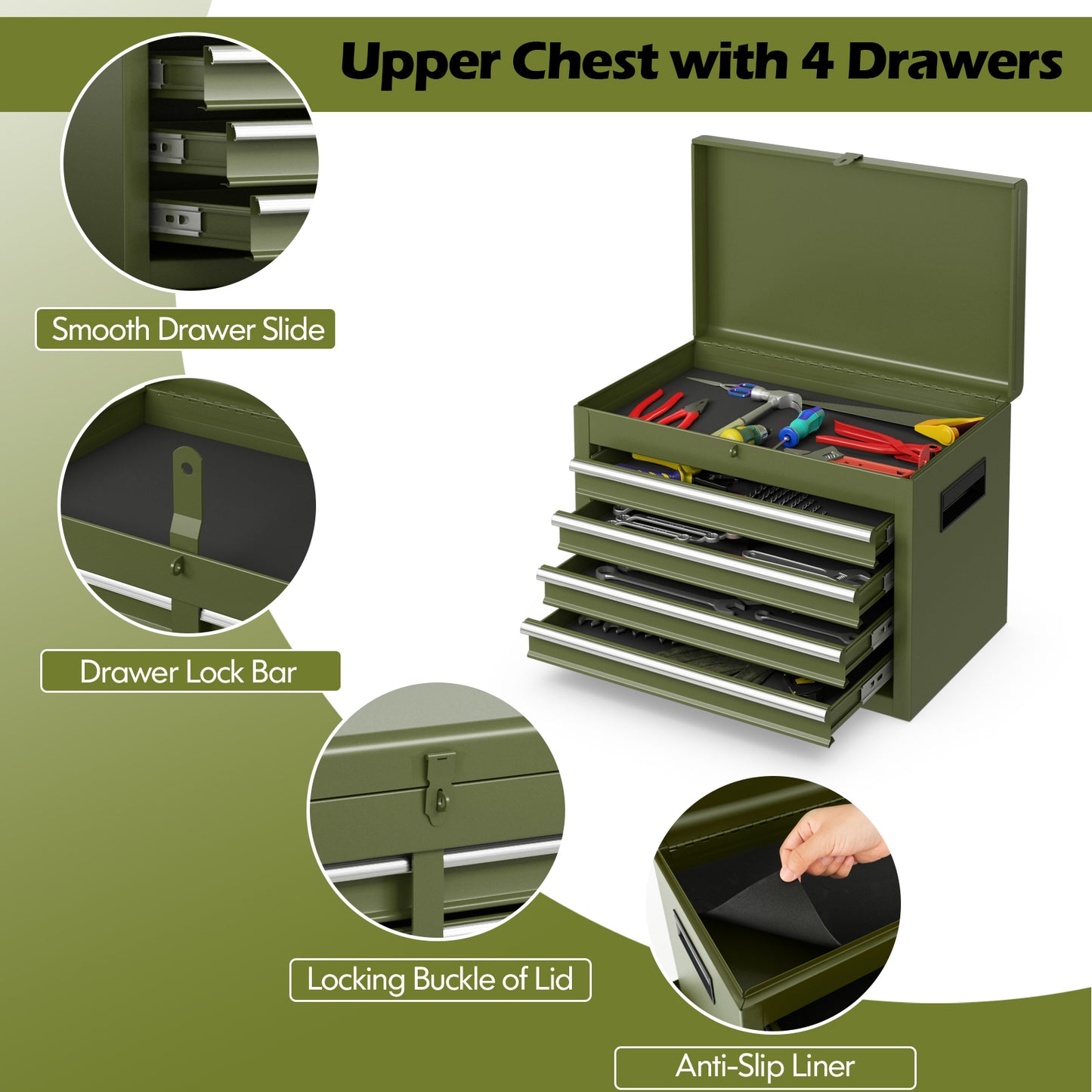 Gereedschapskist – Gereedschapskoffer – Gereedschapswagen – Toolbox – Opbergkist – 2-in-1 Ontwerp Met Wielen – Automatisch Vergrendelingssysteem
