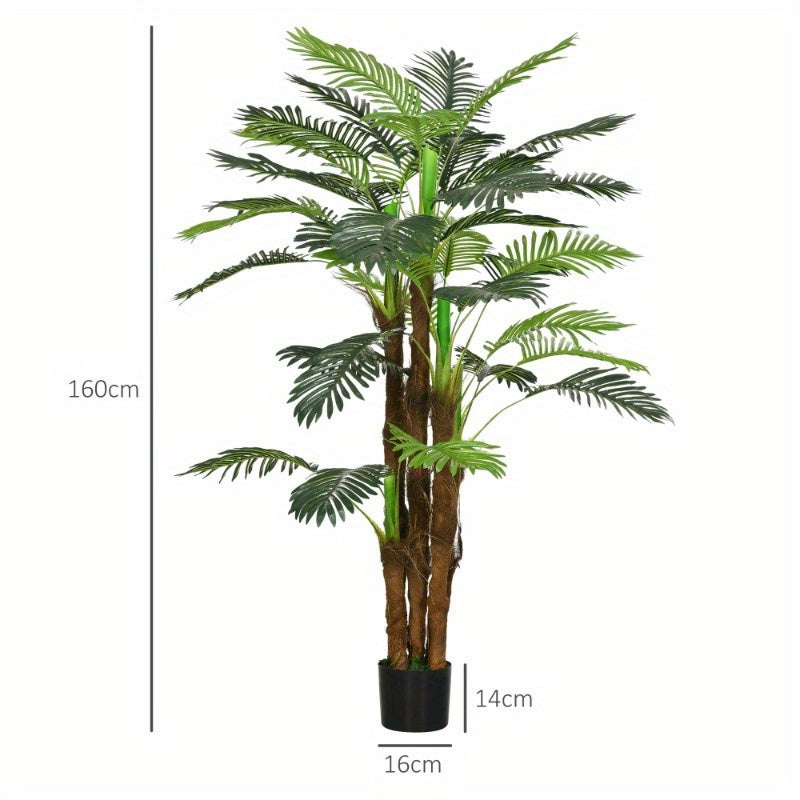 Kunstpalmboom Extra Groot – Nep Palmboom – Kunstplant Palm – Kunstboom – Kunstplant Palmboom – 160 cm Hoog – Stevige Metalen Pot