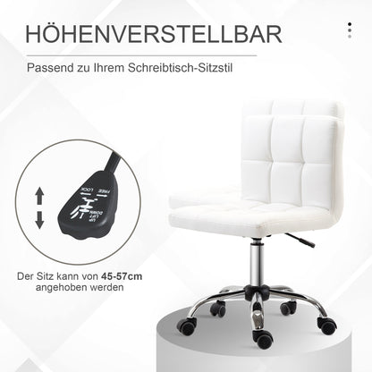 Ergonomische Bureaustoel – Bureaustoel Met Wielen – Draaistoel – Werkstoel – Bureaustoel Verstelbaar – Verstelbare Hoogte 80-92 cm – Kunstleren Bekleding – Compact Formaat 46×51 cm