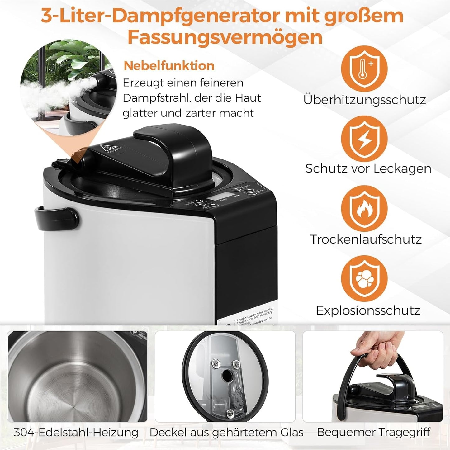 Stoomsauna – Draagbare Sauna – Sauna Tent – Stoomcabine – Mobiele Sauna – 3L Stoomgenerator – Timer & Afstandsbediening – Bruin – 89x89x149 cm
