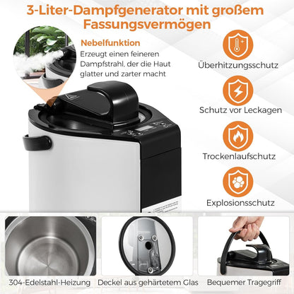 Stoomsauna – Draagbare Sauna – Sauna Tent – Stoomcabine – Mobiele Sauna – 3L Stoomgenerator – Timer & Afstandsbediening – Bruin – 89x89x149 cm