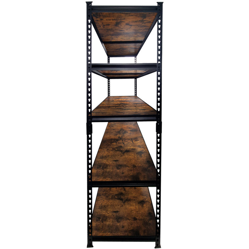 Mega-M Pro Loft Warehouse Shelf, H-180 Cm L-90 Cm G-40 Cm, 5 Shelves with 6.2 MmWood Veneer (275Kg) Black N