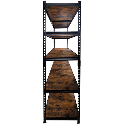 Mega-M Pro Loft Warehouse Shelf, H-180 Cm L-90 Cm G-40 Cm, 5 Shelves with 6.2 MmWood Veneer (275Kg) Black N