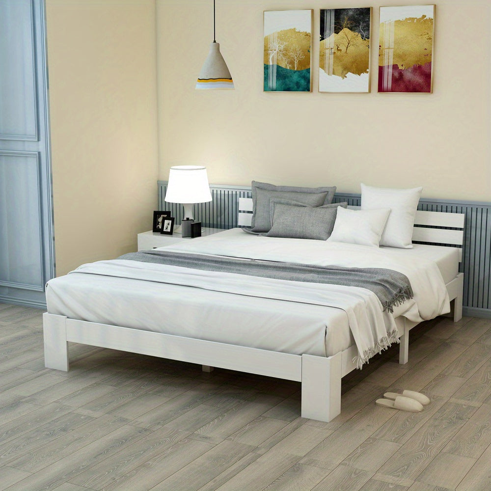 Tweepersoonsbed – Bed – Bedframe – Slaapbed – Logeerbed – Massief Houten Frame – 140x200 cm – Eenvoudige Montage – Compact Ontwerp