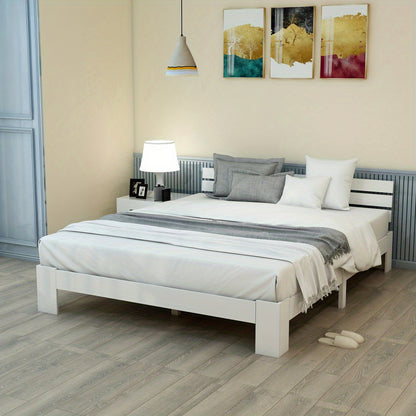 Tweepersoonsbed – Bed – Bedframe – Slaapbed – Logeerbed – Massief Houten Frame – 140x200 cm – Eenvoudige Montage – Compact Ontwerp