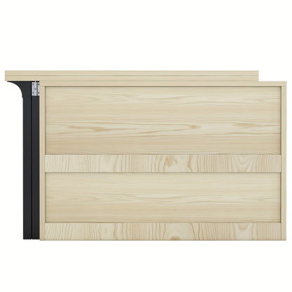 Uitklaptafel – Klaptafel – Vouwtafel – Eettafel – Uitschuifbare Tafel – 360° Draaibaar – Ruimtebesparend Met Opbergruimte – Stevig Metalen Frame – Natuurlijk Houtkleur & Zwart
