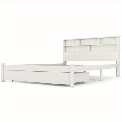 Uittrekbed 140x200 cm – Logeerbed – Opklapbed – Uitklapbed – Guestbed – Met Opberglades – Met Stevig Metalen Frame – Geen Assemblage Nodig