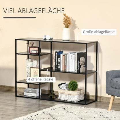 Boekenkast – Boekplank – Opbergrek – Wandkast – Stellingkast – Zwarte Metalen 5-Laags Boekenkast – Kant-en-Klaar Geassembleerd – Anti-Kantel Ontwerp