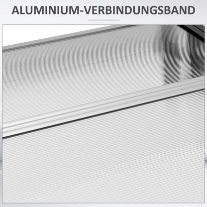 Voordeuroverkapping – Deurluifel – Overkapping – Zonwering – Luifel – Zwart Aluminium Frame – Transparant 5 mm Polycarbonaat Dak – UV- en Weerbestendig