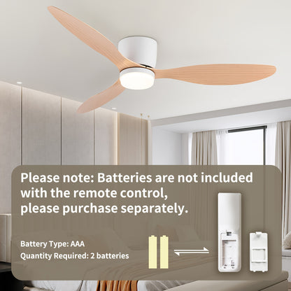 Plafondventilator – Ventilator Plafond – Ventilator Met Verlichting – Plafondventilator Met Afstandsbediening – Dimbare LED Verlichting – 132 cm Diameter – 6 Snelheden – Modern Wit Design