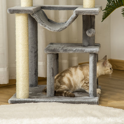 Krabpaal – Kattenboom – Krabmeubel – Krabton – Kattenhuis – Sisal Touw – 90 cm Hoog – Met Hangmat & Kattenhol