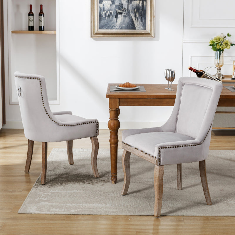 Eetkamerstoel – Keukenstoel – Woonkamerstoel – Gestoffeerde Stoel – Vintage Stoel – Velours Bekleding – Massief Houten Frame