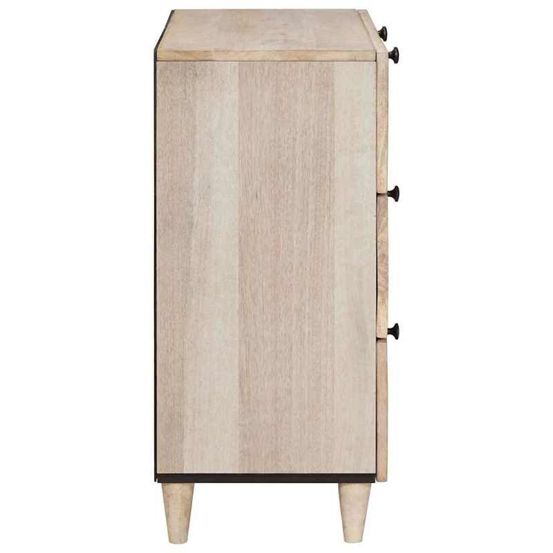 Dressoir – Buffetkast – Opbergkast – Ladekast – Kast – Massief Mangohout Wit – Compact 60x33x75 cm – Stevig & Eigentijds Europees Design