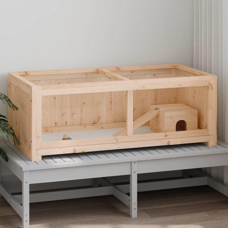 Premium Solid Pine Wood Hamster Cage, 104x52x38 cm – Provide Ample Space for Your Pets