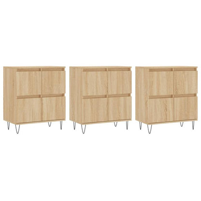 Sideboards – Opbergmeubel – Dressoir – Kast – Ladekast – Bruin Sonoma Eiken – Hardhouten Constructie – Compact Minimalistisch Design