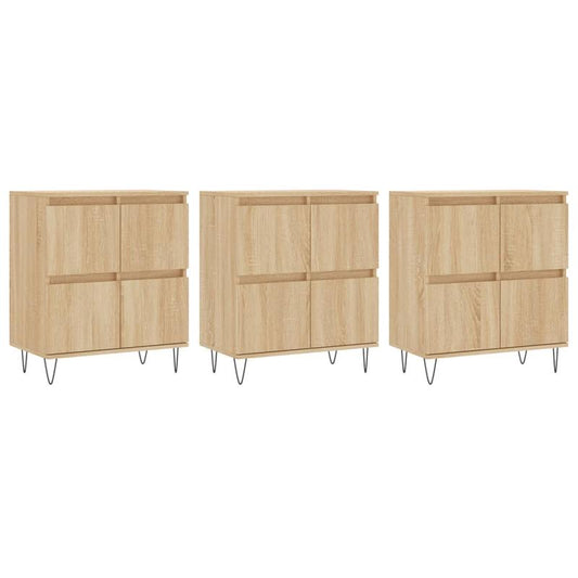 Sideboards – Opbergmeubel – Dressoir – Kast – Ladekast – Bruin Sonoma Eiken – Hardhouten Constructie – Compact Minimalistisch Design