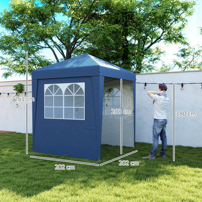 Tuinpaviljoen – Partytent – Tuintent – Paviljoen – Prieel – 2x2 m – Verstelbare Hoogte – Waterafstotend Staal & Oxford Doek – Donkerblauw