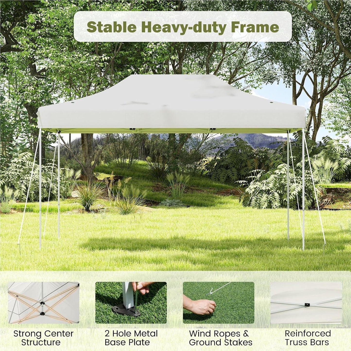 Pop-Up Pavilion – Partytent – Vouwtent – Schaduw Tent – Tuin Tent – 3 x 4,5 Meter – Waterafstotend Oxford Doek – Verstelbare Hoogte