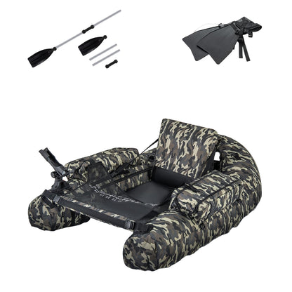 Opblaasboot – Rubberboot – Visboot – Roeiboot – Bellyboot – 150 kg Draagvermogen – Inclusief Hengelhouder en Vismaat