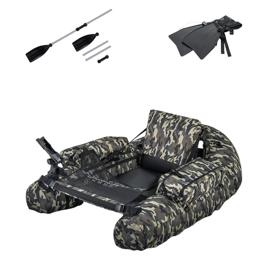 Opblaasboot – Rubberboot – Visboot – Roeiboot – Bellyboot – 150 kg Draagvermogen – Inclusief Hengelhouder en Vismaat