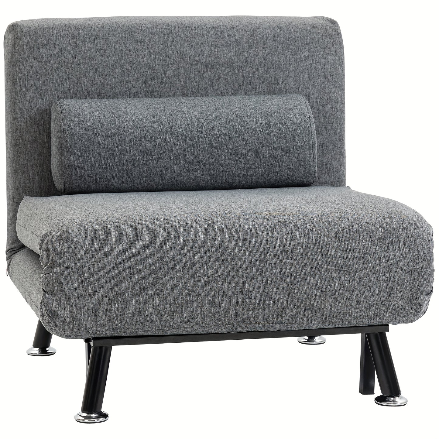 Relaxfauteuil – Loungefauteuil – Verstelbare Stoel – Relaxstoel – Fauteuil Met Bedfunctie – Donkergrijs – Verstelbare Rugleuning – Metalen Frame