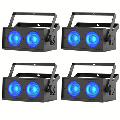 4 Stuks Mini RGBW COB LED Par Lights – LED Spotlights – Party Verlichting – DJ Verlichting – Feestverlichting – 150W Krachtige Lichtbron – DMX & Geluidsgestuurde Effecten