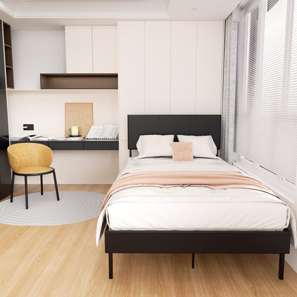 Bedframe – Stevig Bedframe – Lattenbodem – Slaapkamerbed – Houten Bed – Zwart – Draagvermogen 350 kg – Inclusief Geluidloze Lattenbodem 120x200 cm / 140x200 cm