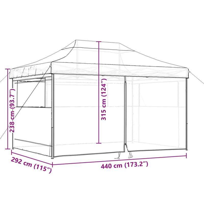 Partytent – Vuurbescherming Tent – Buitentent – Evenemententent – Bordeauxrood – Uitklapbaar – Waterafstotend Stof – Lichtgewicht Metaal Frame