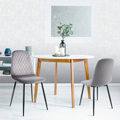 Eetkamerstoel – Stoel – Kuipstoel – Designstoel – Zonder armleuningen – Fluwelen bekleding – Duurzaam metalen frame