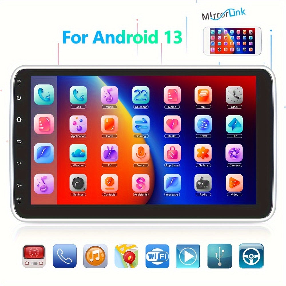 Autoradio – Car Stereo – Head Unit – Multimedia Speler – Single DIN Radio – 10 Inch Draaibaar Touchscreen – 2GB RAM 64GB Opslag