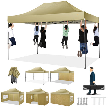 Buitenluifel – Pop-Up Tent – Canopy – Zonnescherm – 3x4,5 Meter – Stevig Alloy Frame – Vier Afneembare Zijwanden