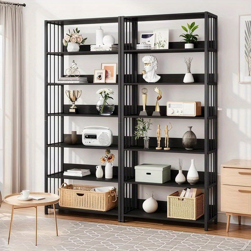 Metalen Boekenkast – Boekenkast – Boekenrek – Opbergkast – Wandrek – 6-laags – Zwart Metaal – Compact 70x30x180 cm – Draagvermogen 50 kg per Plank