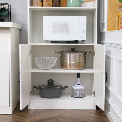 Keukenkast – Keukenbuffet – Opbergkast – Keukenkastje – Wit Zwart – Landelijke Stijl – Ruimtebesparend 170x70x40 cm