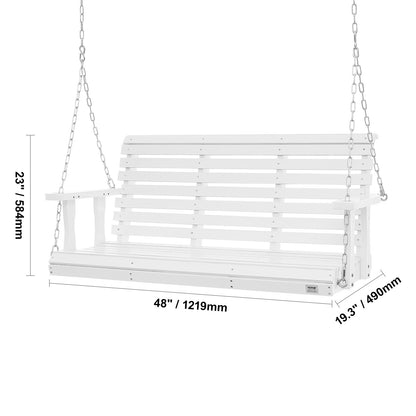 Houten Schommelbank – Porch Swing – Tuinbank – Schommelstoel – Veranda Bank – 4,5 ft – Massief Vurenhout – Weerbestendig Met Stalen Kettingen