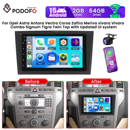 Android Autoradio – Auto Multimedia Systeem – Inbouw Radio – Navigatiesysteem – 7 Inch Touchscreen – 2GB RAM 64GB Opslag – Wireless CarPlay & Android Auto – AHD Achteruitrijcamera & GPS Navigatie
