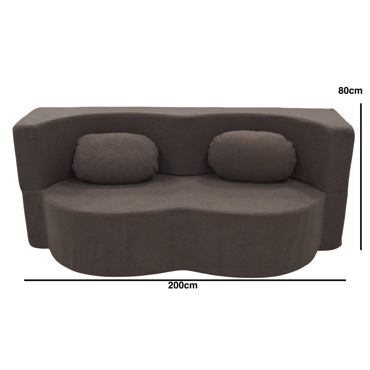 Slaapbank – Bedbank – Sleeperbank – Klapbank – Bankbed – Bruin – Memory Foam – Wasbare Afneembare Hoes – 200x100 cm – Comfortabel Scandinavisch Design