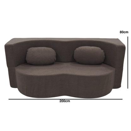 Slaapbank – Bedbank – Sleeperbank – Klapbank – Bankbed – Bruin – Memory Foam – Wasbare Afneembare Hoes – 200x100 cm – Comfortabel Scandinavisch Design