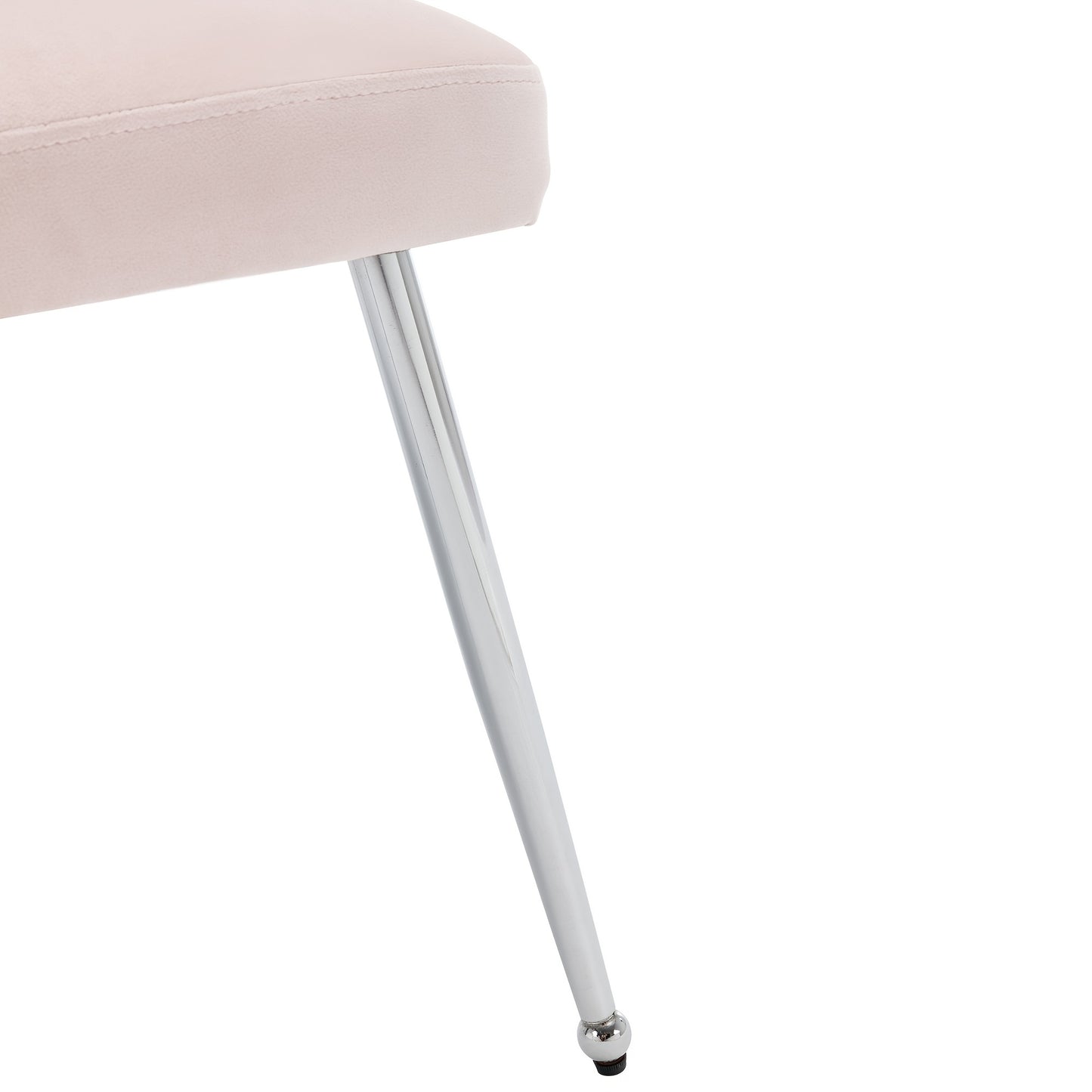 Set of 2 Modern Pink Upholstered Armchairs with Lumbar Cushion - Soft Pastel Pink Button-Tufted Backrest, Sturdy Metal Legs & White Frame, Easy-Clean Fabric for Dining Room, Living Room, - Space-Saving Lounge Chairs (No Wood