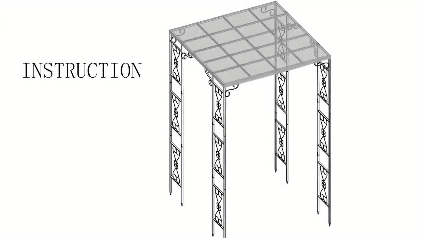 Tuinpaviljoen – Pergola – Prieel – Overkapping – Partytent – Wit Metalen Frame – Waterdicht Canopy – 180x270 cm – Stevig Metalen Pergola Met Ritssluiting
