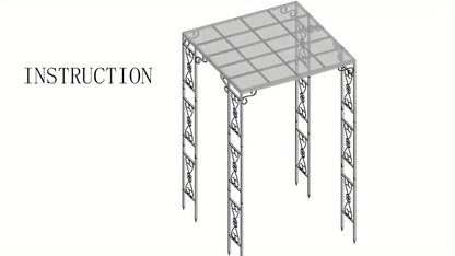 Tuinpaviljoen – Pergola – Prieel – Overkapping – Partytent – Wit Metalen Frame – Waterdicht Canopy – 180x270 cm – Stevig Metalen Pergola Met Ritssluiting