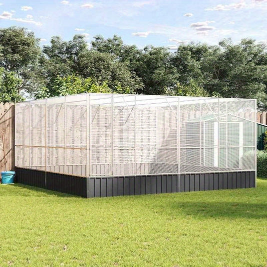 Easy to assemble Silvery bird 418x414x212cm portable steelaasy to clean backyard animal cage