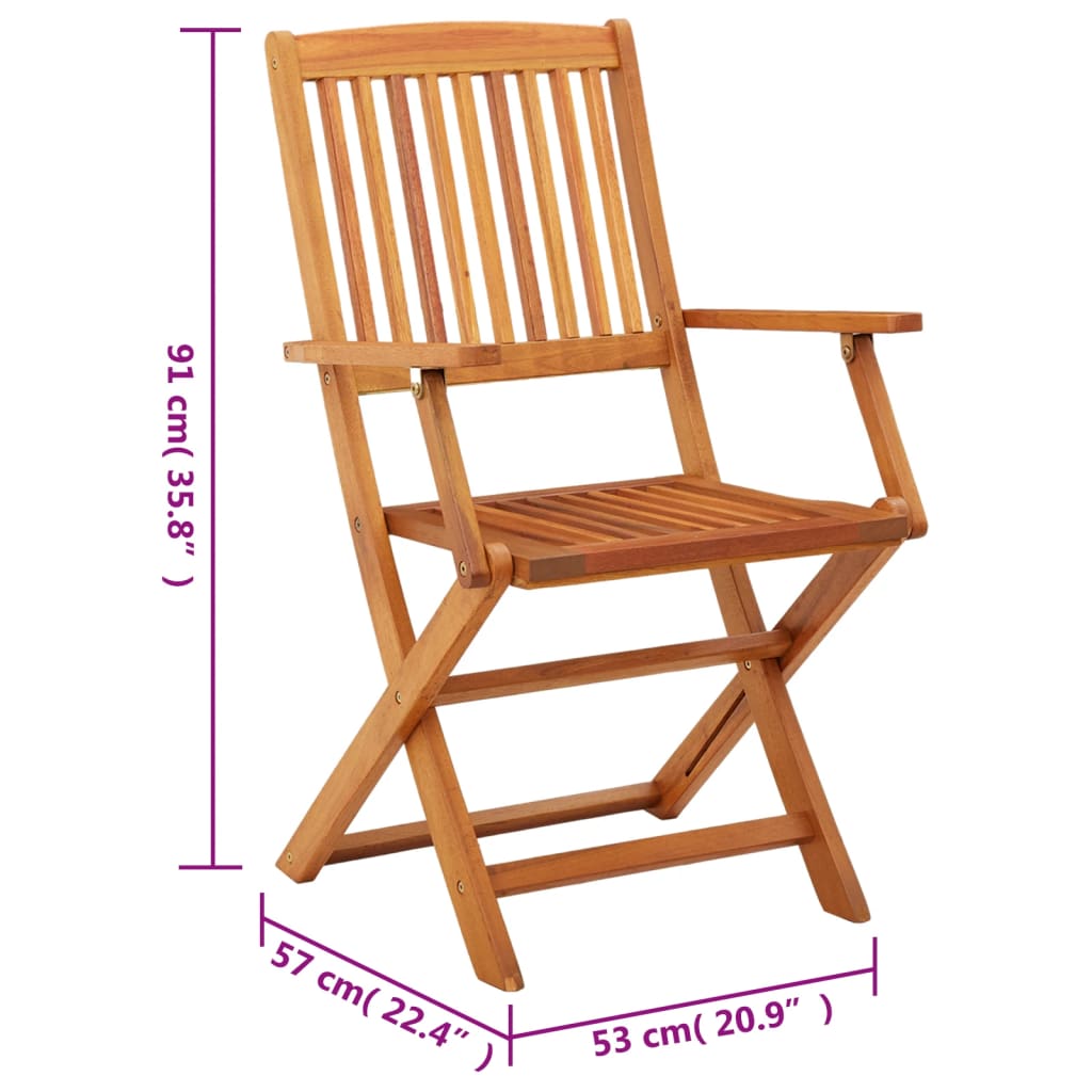 Vouwstoel Tuinstoel Klapstoel Balkonstoel Terrasstoel – Met Armleuning – Massief Eucalyptus Hout – Weerbestendig & Comfortabel