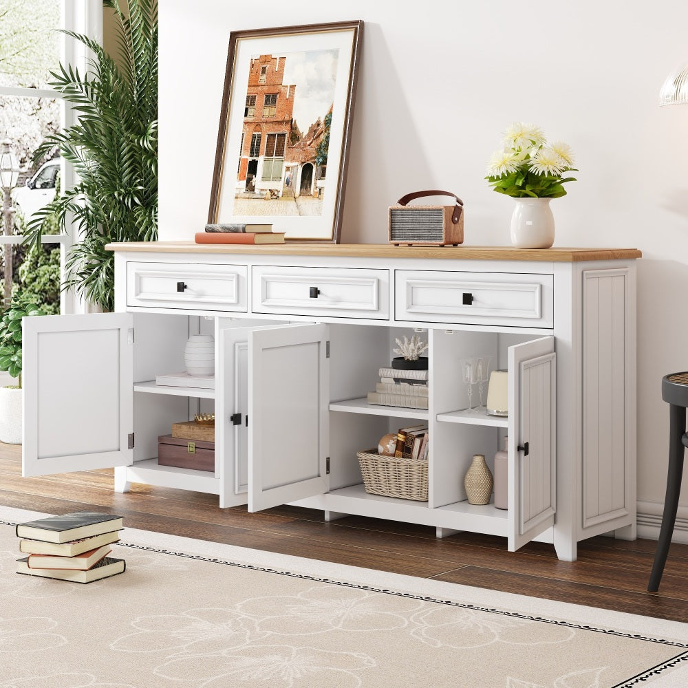 Dressoir – Opbergkast – Ladekast – Buffetkast – Commode – Modern Minimalistisch Design – 160 cm Groot Wit