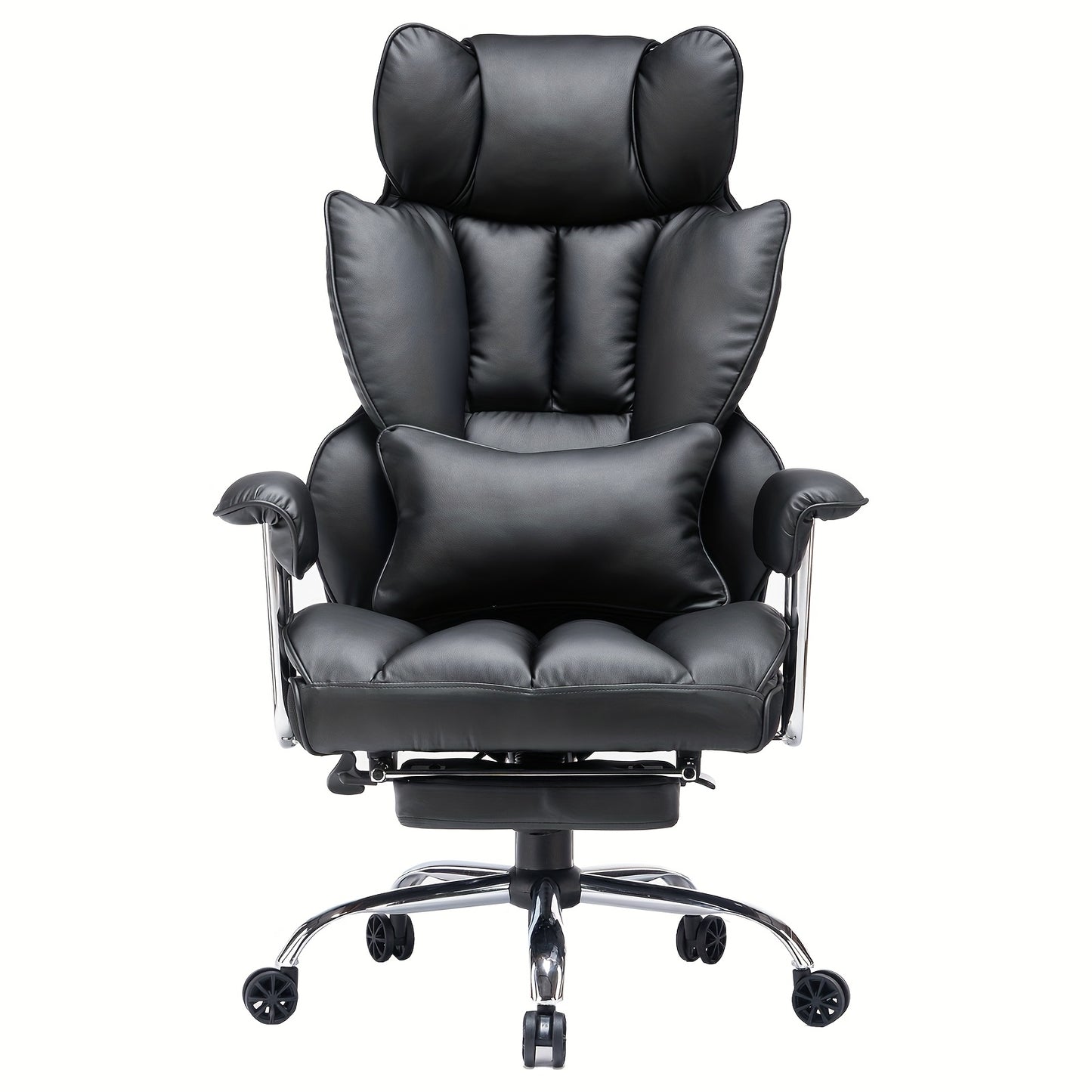 Bureaustoel – Office Chair – Desk Chair – Gaming Stoel – Werkstoel – Zwart – Draagkracht 400 kg – Verstelbare Rugleuning en Voetensteun