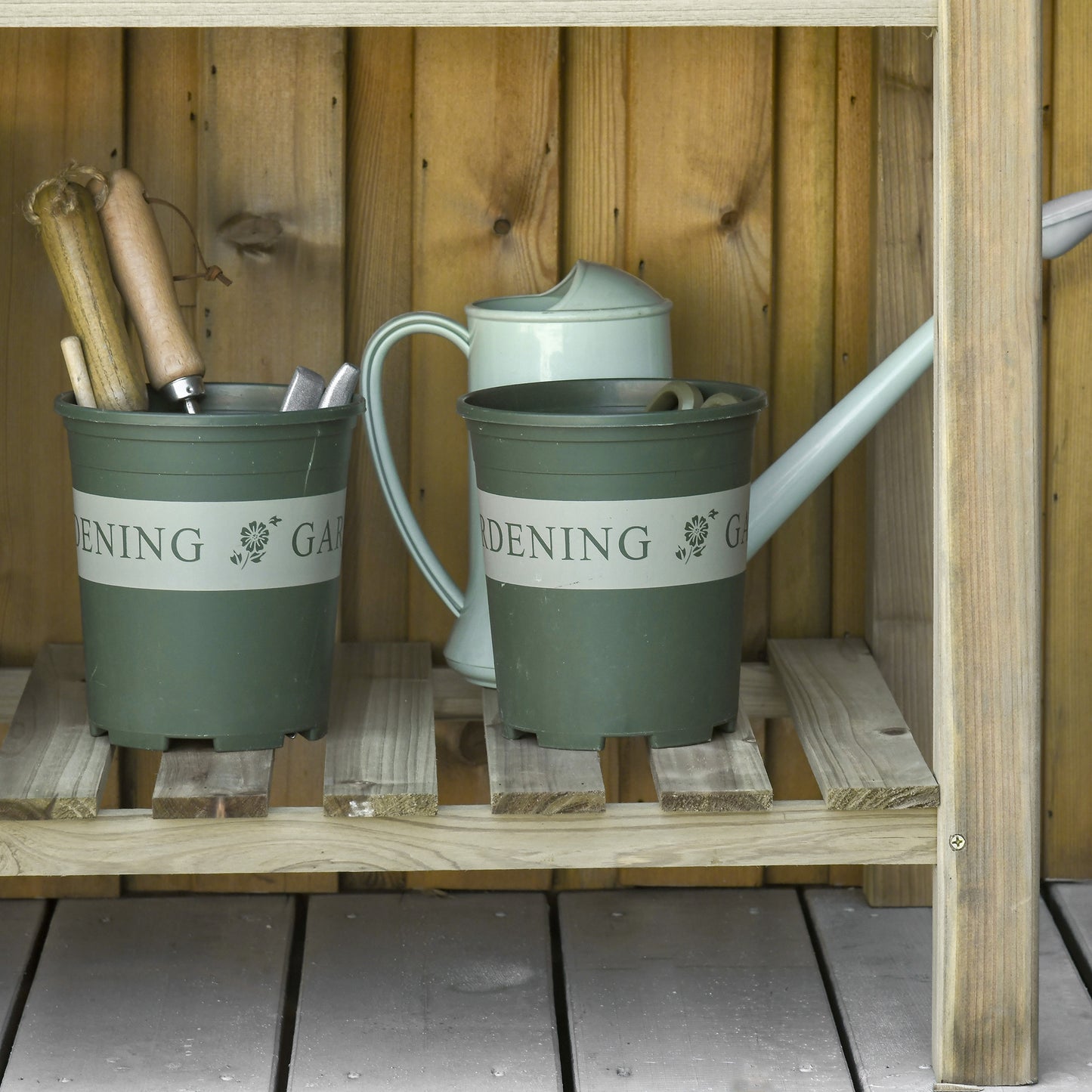 Verhoogde Plantenbak – Houten Tuinbak – Plantentafel – Bloemenbak – Groentebak – Stevige Constructie – Drainage Gaten – 91x51x76 cm – Groene Kleur
