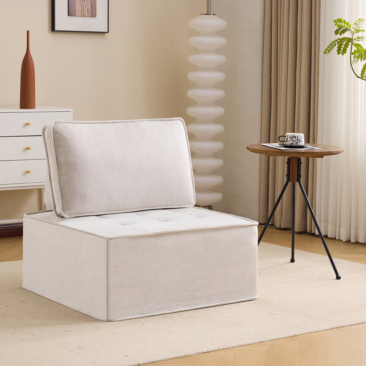 Single Sofa,  Seating Set, Living Room Armchair, Bean Bag Chair, Bedroom Sofa, Guest Room Sofa, Beige
