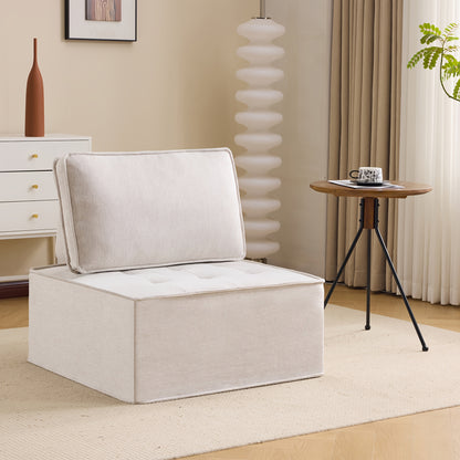 Single Sofa,  Seating Set, Living Room Armchair, Bean Bag Chair, Bedroom Sofa, Guest Room Sofa, Beige